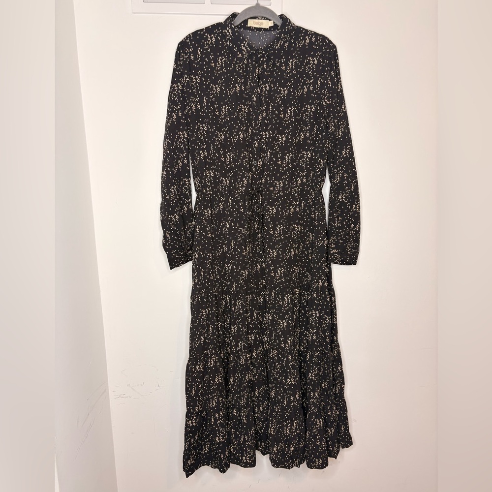 Elegant Black and White Patterned Dress